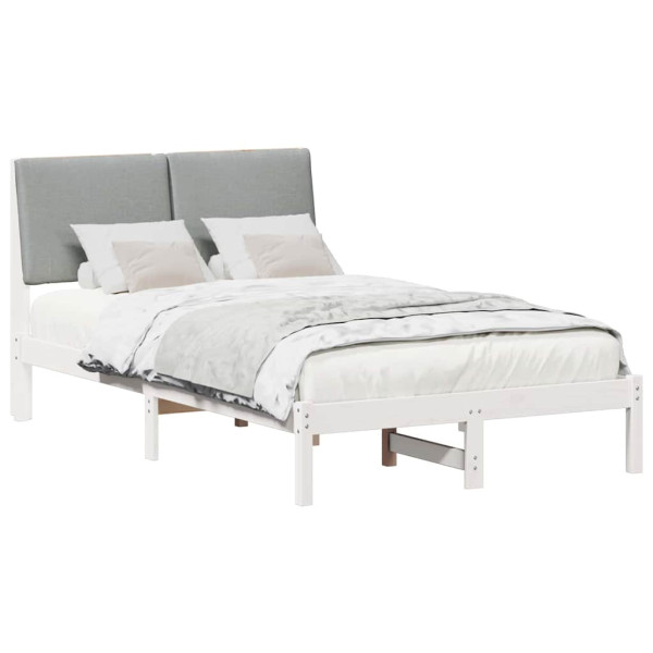 Estructura de cama con cabecera y gris claro 120 x 190 cm M 3