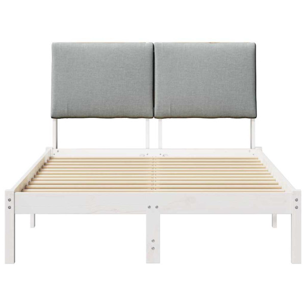 Estructura de cama con cabecera y gris claro 120 x 190 cm M 5