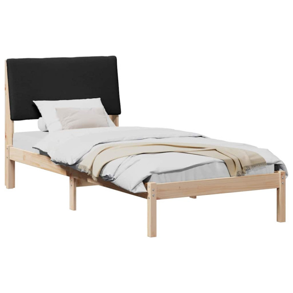 Estructura de cama con cabecera Marrón y negro 90 x 200 cm M 3