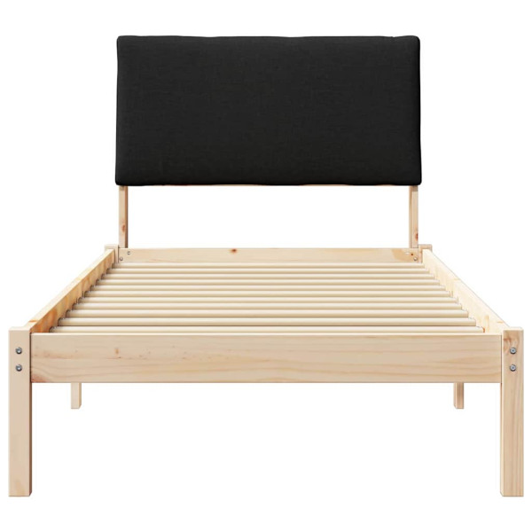 Estructura de cama con cabecera Marrón y negro 90 x 200 cm M 5