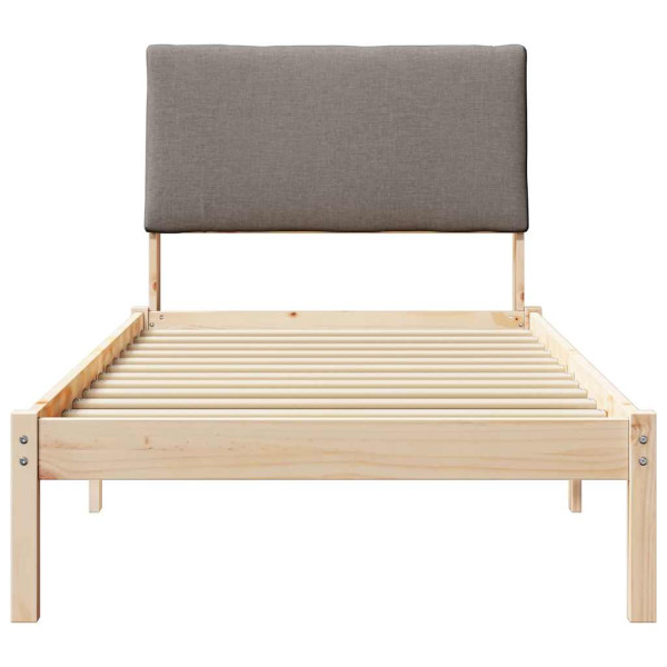 Estructura de cama con cabecera Marrón y taupe 90 x 200 cm M 5