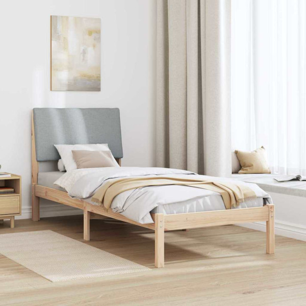 Estructura de cama con cabecera Marrón y gris claro 80 x 200 cm M 4
