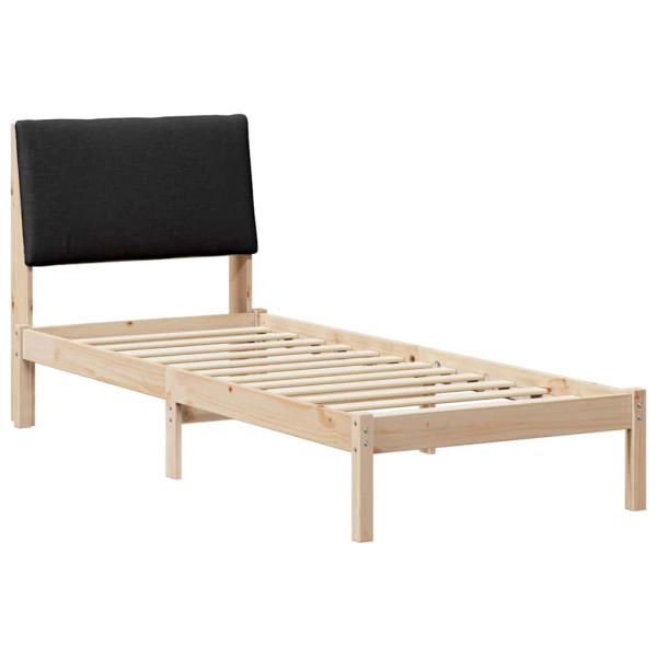 Estructura de cama con cabecera Marrón y negro 80 x 200 cm M 2