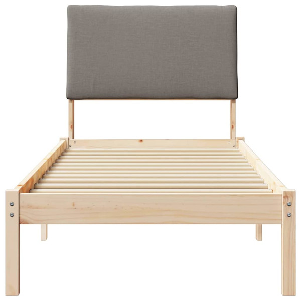 Estructura de cama con cabecera Marrón y taupe 80 x 200 cm M 5