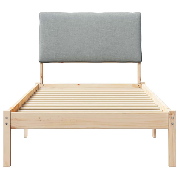 Estructura de cama con cabecera Marrón y gris claro 90 x 190 cm M 5