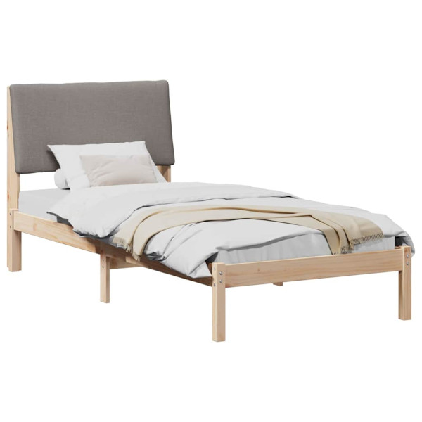 Estructura de cama con cabecera Marrón y taupe 90 x 190 cm M 3