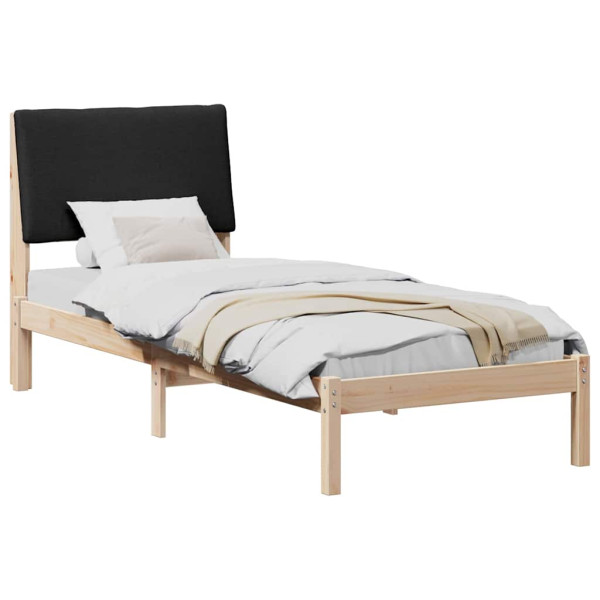 Estructura de cama con cabecera Marrón y negro 75 x 190 cm M 3