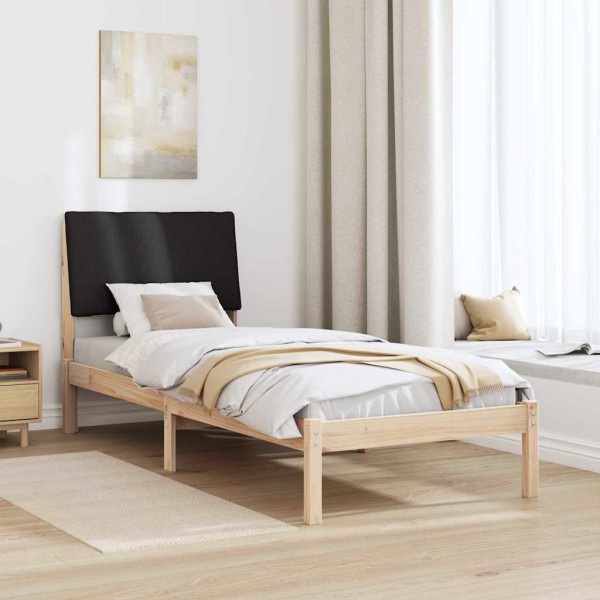Estructura de cama con cabecera Marrón y negro 75 x 190 cm M 4
