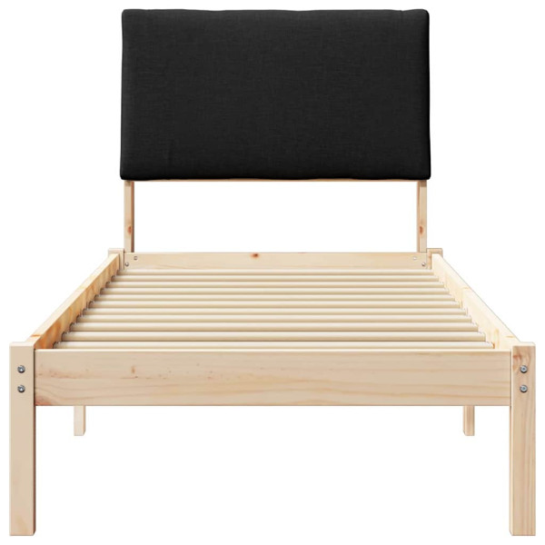Estructura de cama con cabecera Marrón y negro 75 x 190 cm M 5