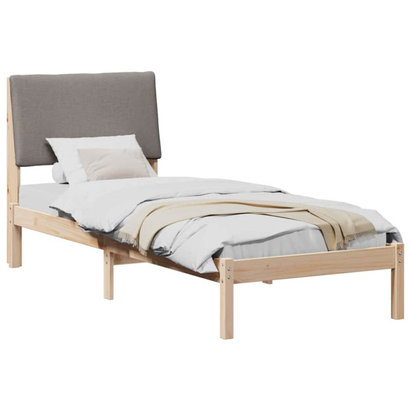 Estructura de cama con cabecera Marrón y taupe 75 x 190 cm M 3