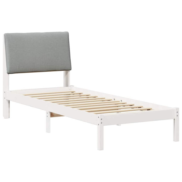 Estructura de cama con cabecera y gris claro 75 x 190 cm M 2