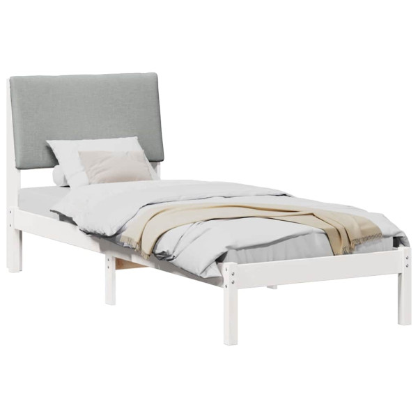 Estructura de cama con cabecera y gris claro 75 x 190 cm M 3