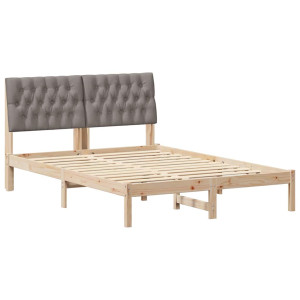 Estructura de cama Taupé 140 x 200 cm Madera de pino macizo H