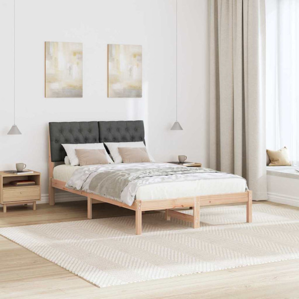 Estructura de Cama con Cabecera Tapizada Marrón 120 x 200 cm M 4