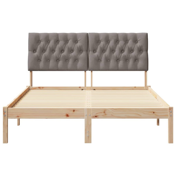Estructura de cama Taupé 140 x 190 cm Madera de pino macizo M 5
