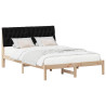 Estructura de Cama con Cabecera Tapizada Marrón 135 x 190 cm 3