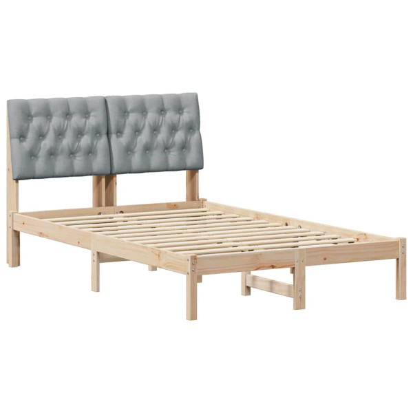 Estructura de Cama con Cabecera Tapizada Marrón 120 x 190 cm M 2