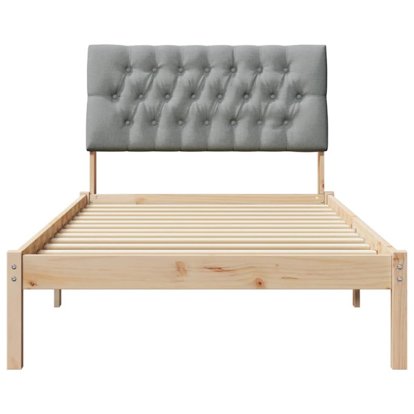 Estructura de Cama con Cabecera Tapizada Marrón 100 x 200 cm M 5