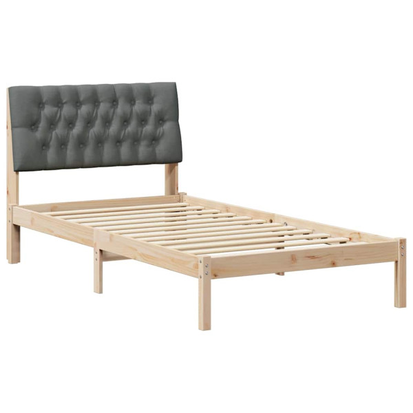 Estructura de Cama con Cabecera Tapizada Marrón 100 x 200 cm M 2
