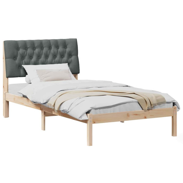 Estructura de Cama con Cabecera Tapizada Marrón 100 x 200 cm M 3