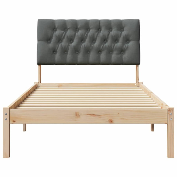 Estructura de Cama con Cabecera Tapizada Marrón 100 x 200 cm M 5