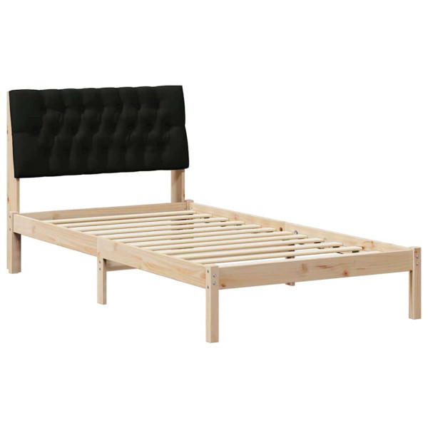 Estructura de Cama con Cabecera Tapizada Marrón 100 x 200 cm M 2
