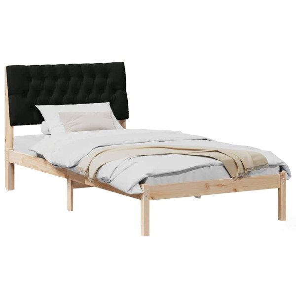 Estructura de Cama con Cabecera Tapizada Marrón 100 x 200 cm M 3