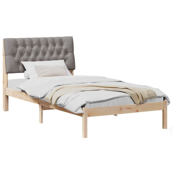 Estructura de Cama con Cabecera Tapizada Marrón 100 x 200 cm M 3