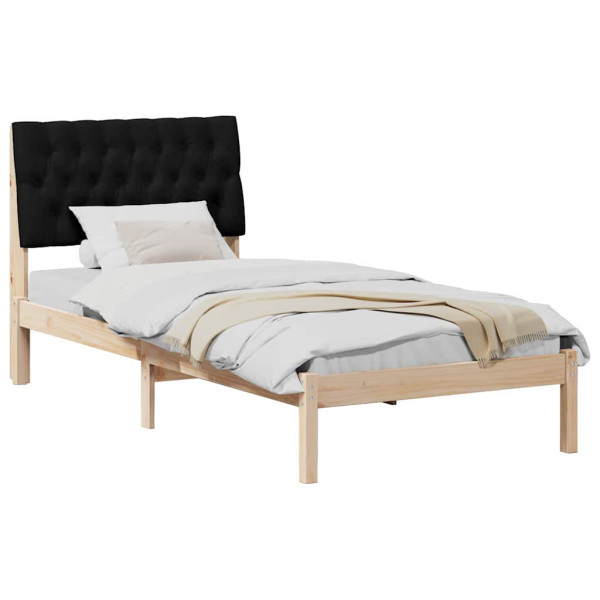 Estructura de Cama con Cabecera Tapizada Marrón 90 x 200 cm M 3