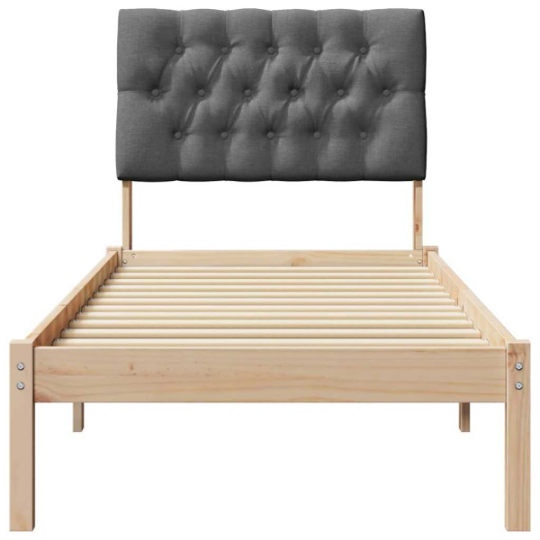 Estructura de Cama con Cabecera Tapizada Marrón 80 x 200 cm M 5