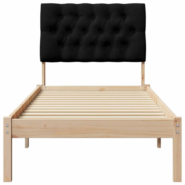 Estructura de Cama con Cabecera Tapizada Marrón 80 x 200 cm M 5