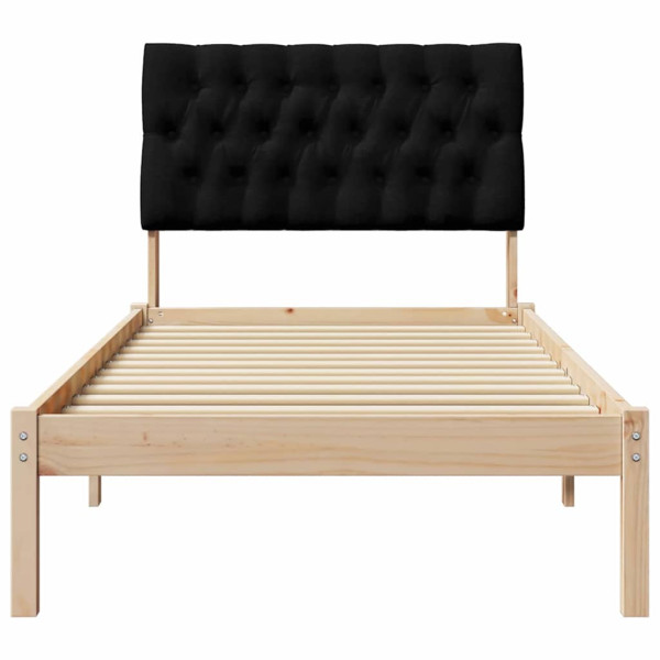 Estructura de Cama con Cabecera Tapizada Marrón 90 x 190 cm M 5