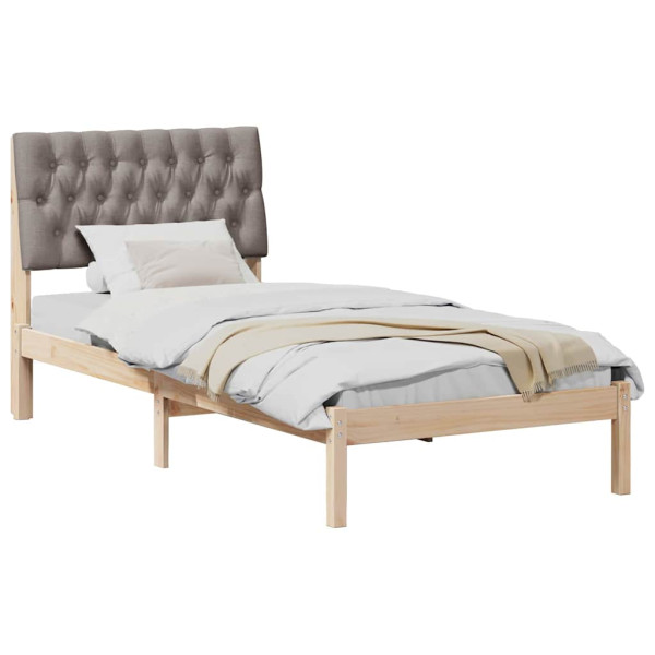 Estructura de Cama con Cabecera Tapizada Marrón 90 x 190 cm M 3