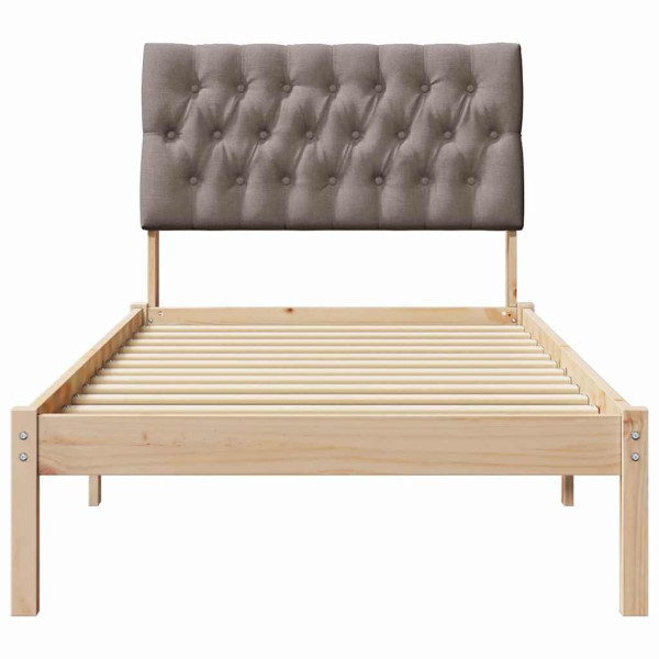 Estructura de Cama con Cabecera Tapizada Marrón 90 x 190 cm M 5