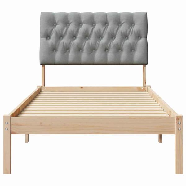 Estructura de Cama con Cabecera Tapizada Marrón 75 x 190 cm M 5