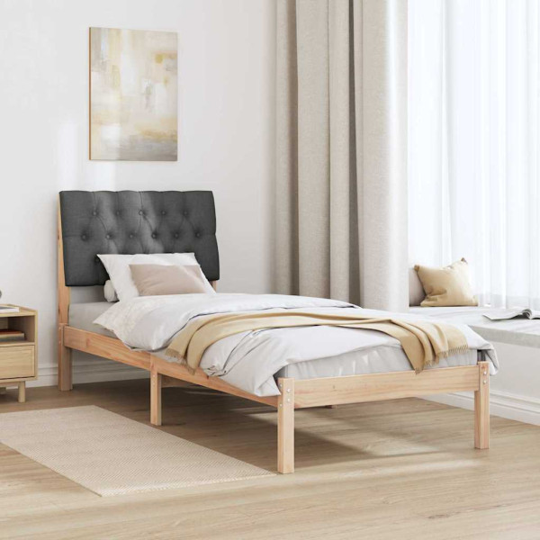 Estructura de Cama con Cabecera Tapizada Marrón 75 x 190 cm M 4