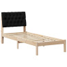 Estructura de Cama con Cabecera Tapizada Marrón 75 x 190 cm 2