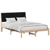 Estructura de cama Negro 140 x 200 cm Madera de pino macizo 3
