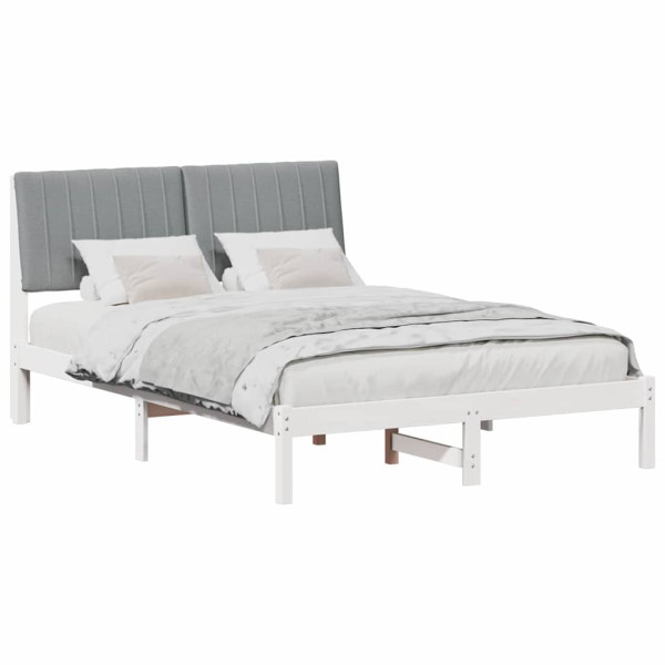 Estructura de cama con cabecera Gris Claro 140 x 200 cm M 3