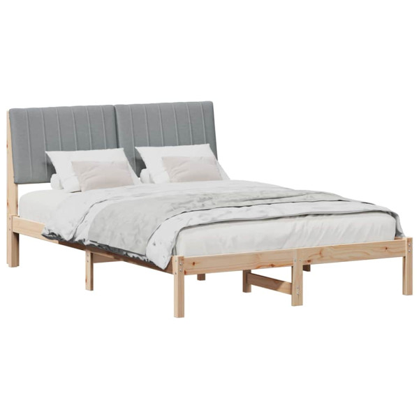 Estructura de cama con cabecera Gris Claro 140 x 190 cm M 3