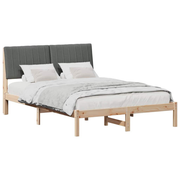 Estructura de cama con cabecera Gris oscuro 140 x 190 cm M 3