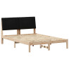 Estructura de cama Negro 140 x 190 cm Madera de pino macizo 2