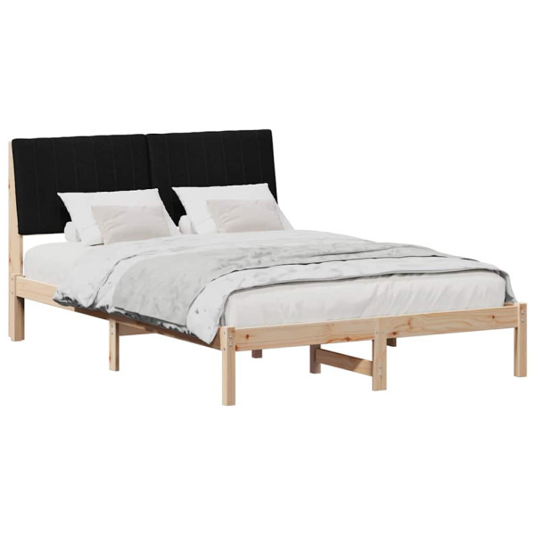 Estructura de cama Negro 140 x 190 cm Madera de pino macizo M 3
