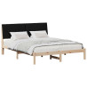 Estructura de cama Marrón 135 x 190 cm Madera de pino macizo 3