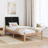 Estructura de cama Marrón 75 x 190 cm Madera de pino macizo 4
