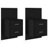 Armario de noche montado en la pared 2 pcs Roble Negro 2