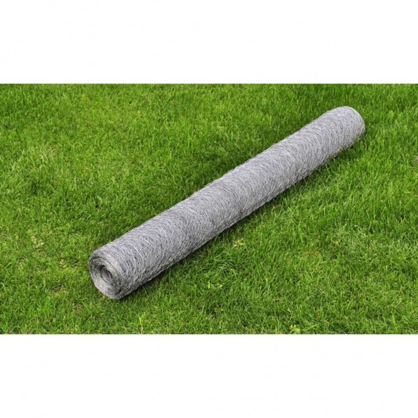 Malla de alambre de acero galvanizado plateada 25x0.75 m D