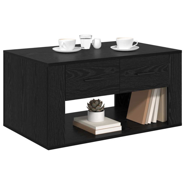 Mesa de Café Roble Negro 80 x 50 x 40 cm Madera contrachapada M 3