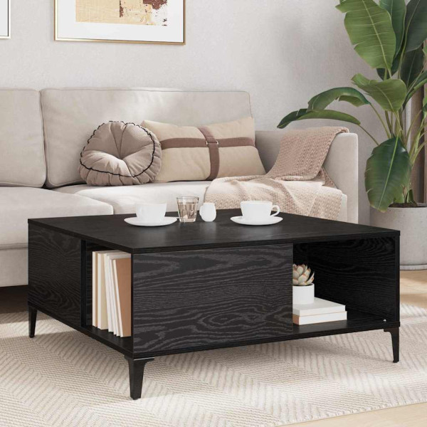 Mesa de Café Roble Negro 80 x 80 x 36.5 cm Madera contrachapada M 4