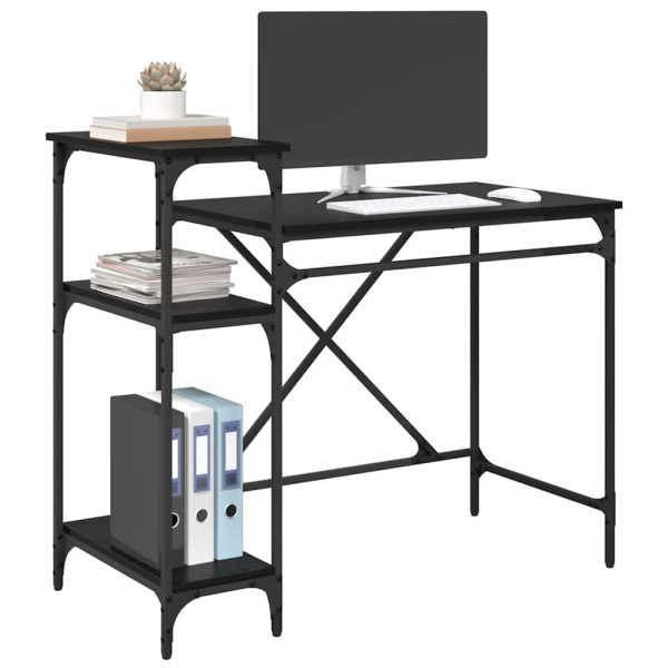 Escritorio Roble Negro 105 x 50 x 90 cm Madera contrachapada M 3